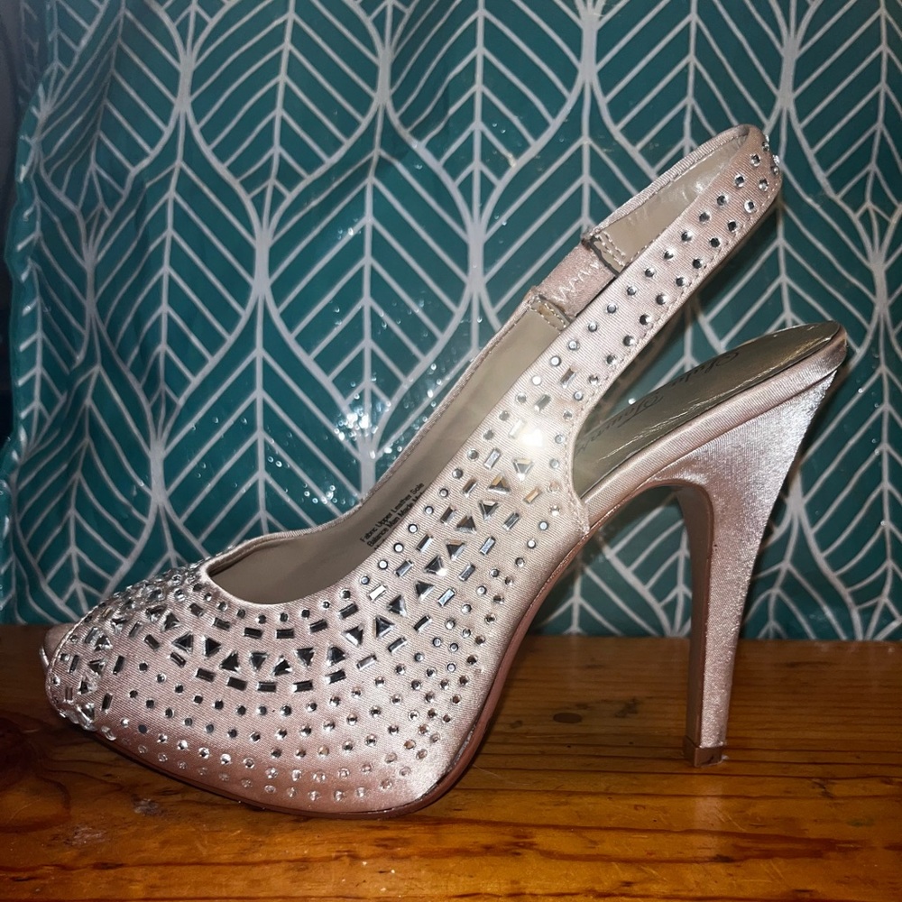 Lulu Townsend Gem Satin Slingback Heels